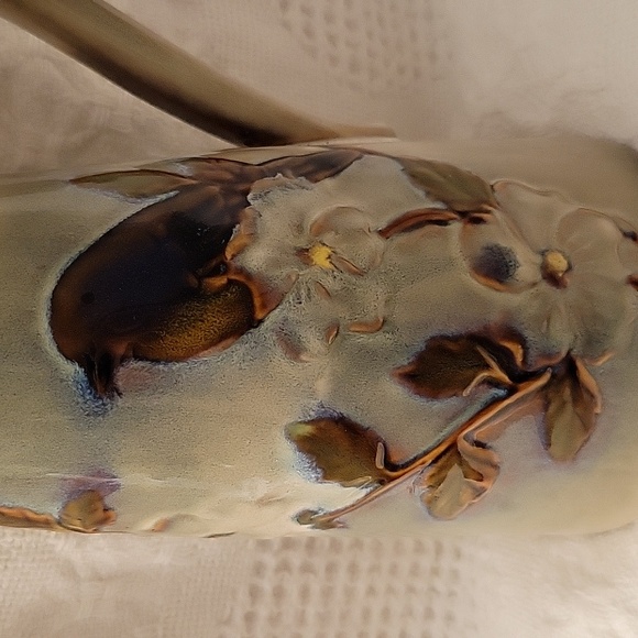 Burton & Burton Bird Flower Pitcher/Vase Glazed Ceramic 9" NOTE:CAN'T BE BUNDLED - Picture 2 of 7